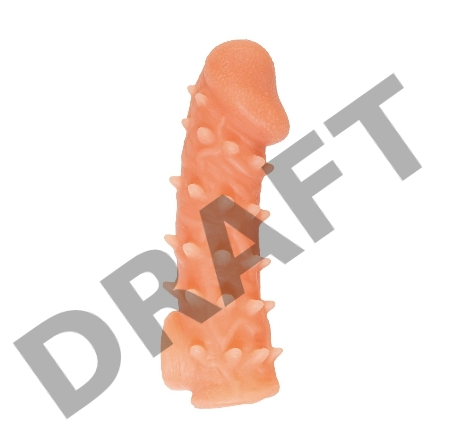  Насадка KOKOS реалистичная с дополнительной стимуляцией, TPE, телесная, 15.6 см