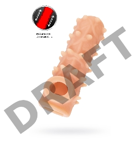  Насадка KOKOS реалистичная с дополнительной стимуляцией, TPE, телесная, 15.6 см