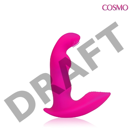 Розовый силиконовый вибромассажер  Cosmo - 9 см.