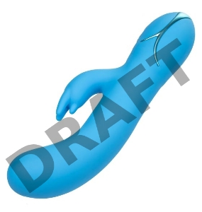 Голубой вибромассажер Insatiable G Inflatable G-Bunny с функцией расширения - 21 см.