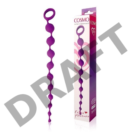 Фиолетовая фигурная анальная цепочка Cosmo - 32 см.