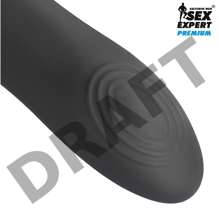 Черное перезаряжаемое эрекционное кольцо с 2 отростками