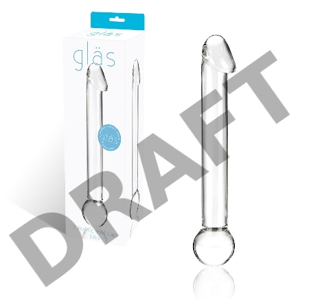 Стеклянный дилдо с реалистичной головкой - 16 см.