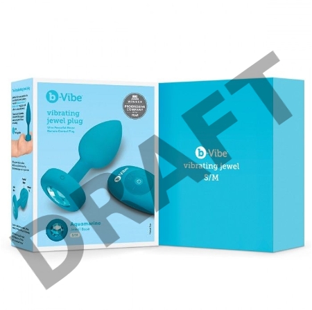 Бирюзовая анальная вибровтулка с кристаллом Vibrating Jewel Plug S/M - 10 см.