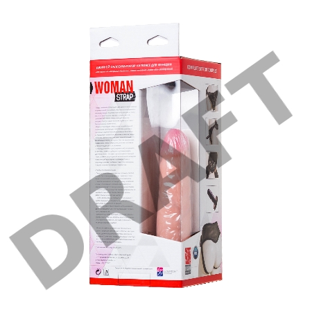 Страпон LoveToy с поясом Harness, с 2 насадками, реалистичный, neoskin, телесный, 18 см