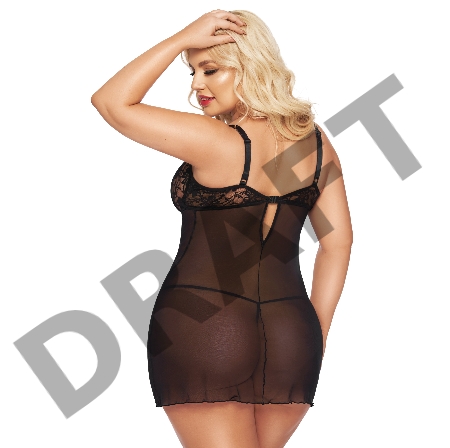 Ночная сорочка и стринги SoftLine Collection Cornelia, черный, XL