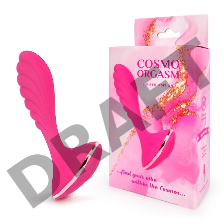 Розовый фигурный вибростимулятор для G-массажа - 16 см.