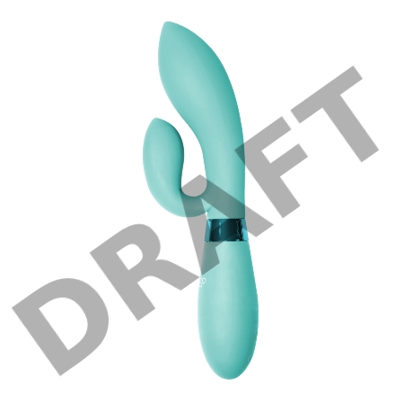 Мятный вибратор Gina с клиторальным отростком - 20 см.