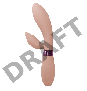 Бежевый вибратор Leyla с клиторальным отростком - 20,5 см.