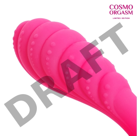 Розовый фигурный вибростимулятор для G-массажа - 16 см.