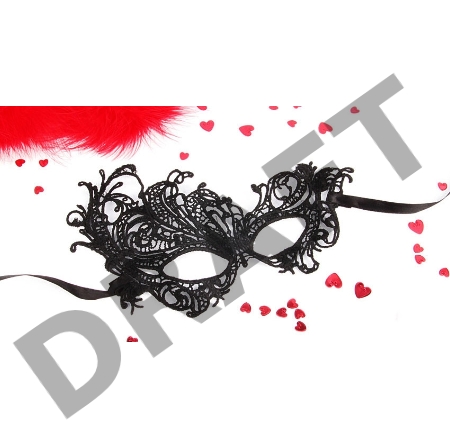 Черная ажурная текстильная маска Марго