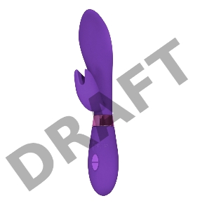 Фиолетовый вибратор Leyla с клиторальным отростком - 20,5 см.