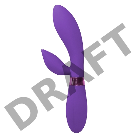 Фиолетовый вибратор Leyla с клиторальным отростком - 20,5 см.