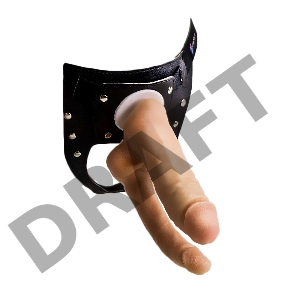 Двойной фаллоимитатор на трусиках с плугом - 15 см.