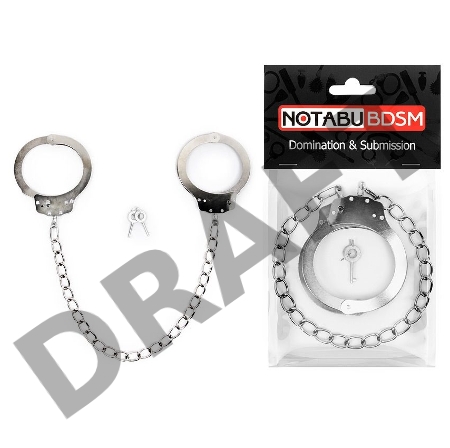 Серебристые металлические оковы с цепочкой