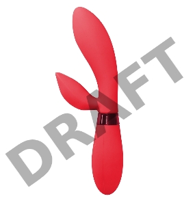 Красный вибратор Leyla с клиторальным отростком - 20,5 см.