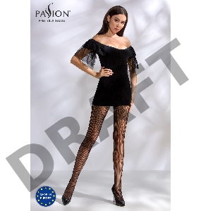 Колготки черные в мелкий рисунок  (Passion)