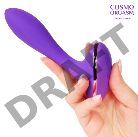 Фиолетовый вибростимулятор G-точки с широким основанием - 15,5 см.