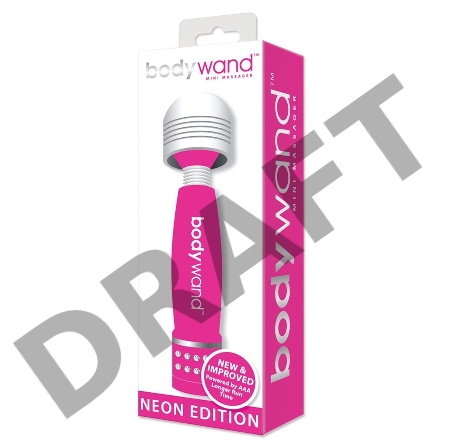 Розово-белый жезловый мини-вибратор с кристаллами Mini Massager Neon Edition