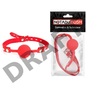 Красный силиконовый кляп-шарик на регулируемом ремешке