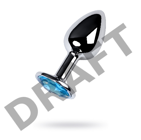 Анальная втулка Metal by TOYFA, металл, серебряная, с голубым кристаллом, 7 см, Ø 2,8 см, 50 г