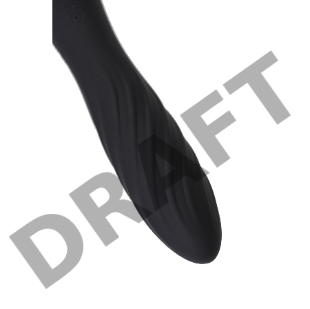 Двусторонний вибромассажер Black&Red by Toyfa, силикон, черный, 21 см