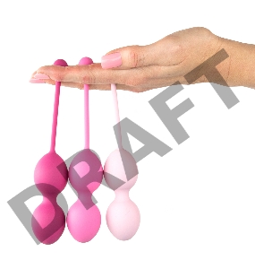 Набор из 3 розовых вагинальных шариков FemmeFit Advanced Pelvic Muscle Training Set