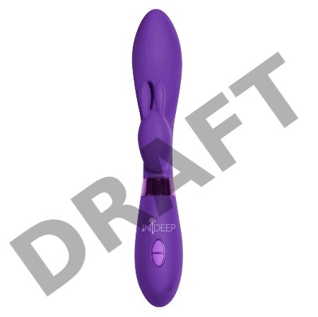 Фиолетовый вибратор Yonce с клиторальным зайчиком - 20,5 см.