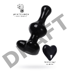 Анальная втулка Sexus Glass, стекло, черная, 9,8 см