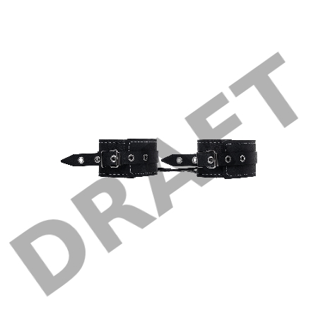 Оковы двухслойные с белои строчкой Pecado BDSM, натуральная кожа, черные