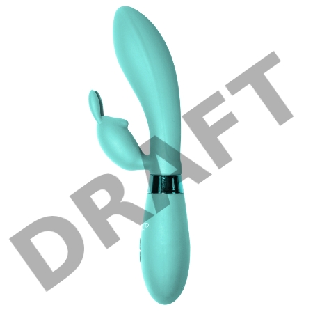 Мятный вибратор Yonce с клиторальным зайчиком - 20,5 см.