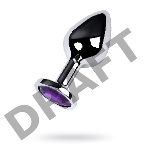 Анальная втулка Metal by TOYFA, металл, серебряная, с фиолетовым кристаллом, 8 см, Ø 3,4 см, 85 г