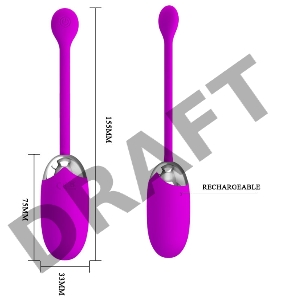 Виброяйцо BROOK 12 режимов вибрации, L 75 мм D 33 мм, фиолетовый арт. BI-014525
