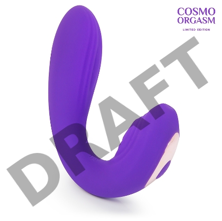 Фиолетовый изогнутый вибромассажер двойного действия - 18 см.