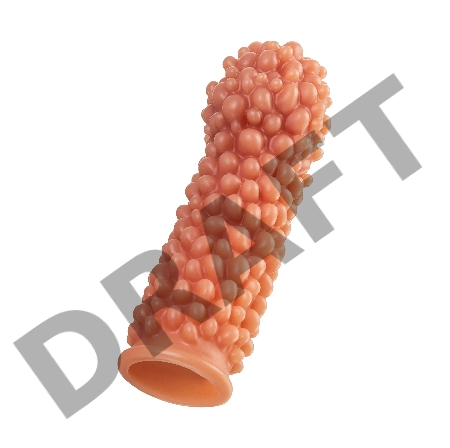 Насадка KOKOS с дополнительной стимуляцией, реалистичная, TPE, телесная, 16.5 см 005