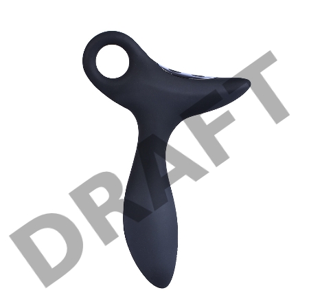 Черный силиконовый анальный вибромассажер Erokay с колечком-ограничителем