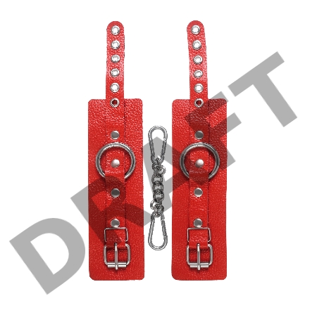 Наручники Pecado BDSM, мягкие с люверсами, натуральная кожа, красные