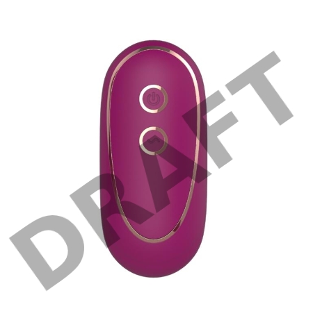 Сливовая анальная пробка AN Calyx с пультом управления - 8,9 см.