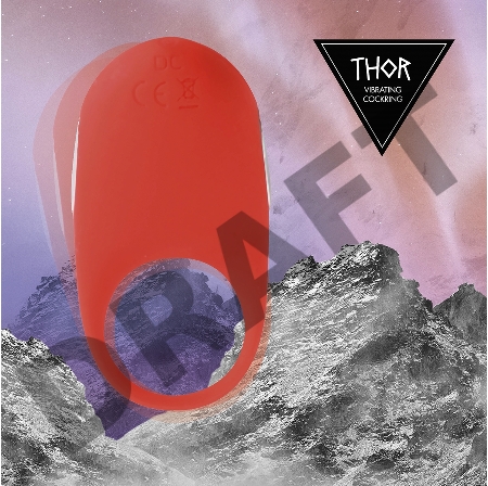 Красное кольцо с вибрацией Thor Cockring