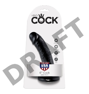 Фаллоимитатор на присоске черный King Cock 6 Cock Black