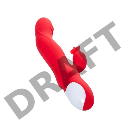 Вибратор JOS Redli с двигающейся головкой, силикон, красный, 21 см