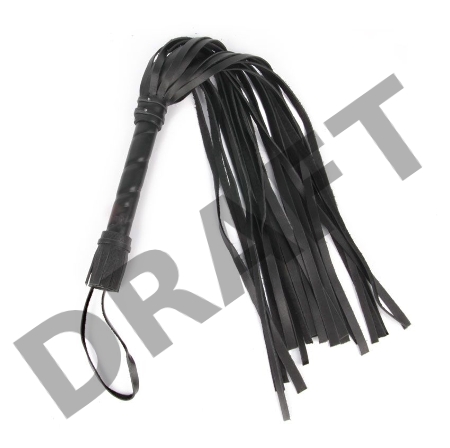 Черный флоггер с черной ручкой Notabu - 49 см.