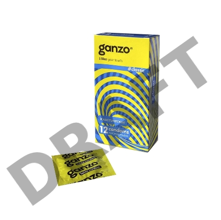 Презервативы Ganzo Classic, классические, с обильной смазкой, латекс, 18,5 см, 12 шт