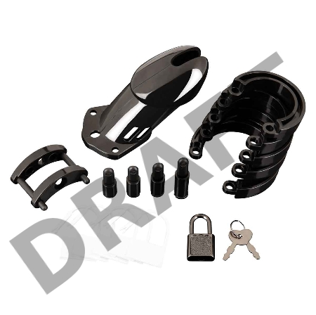 Акриловая черная клетка целомудрия для члена с замком