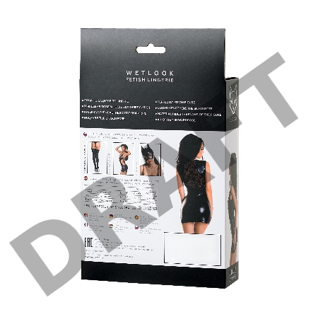 Платье Glossy Lulu из материала Wetlook, черное, XL