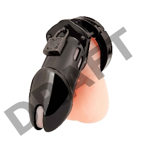 Акриловая черная клетка целомудрия для члена с замком