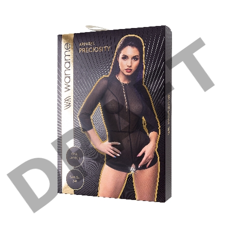 Эротический комбинезон Waname Preciosity с рукавами ¾ черный (42-44)