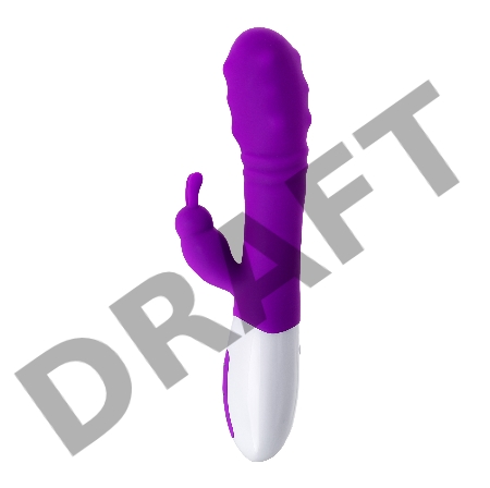 Вибратор c клиторальным стимулятором JOS TATY с пульсирующими шариками, силикон, фиолетовый, 21,5 см