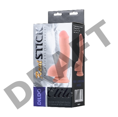 Реалистичный фаллоимитатор на присоске TOYFA RealStick Elite, TPR, телесный, 19 см