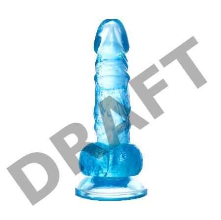 Реалистичный фаллоимитатор A-Toys by TOYFA Indy, TPE, голубой, 15,8 см